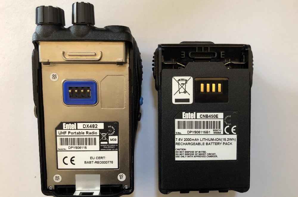 Entel DX 482 UHF portable radio CNB 450E lithium-ion rechargeable battery pack