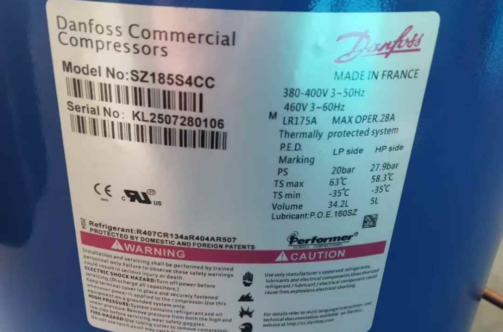 Danfoss commerrcial compressors SM185S4CC SZ185S4CC SZ185S4RC SM185S4RC
